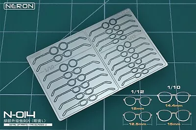 N-014: Neron Miniature 1/12 & 1/10 Metal Glasses For 6  ~ 8  Action Figures  • $11.99