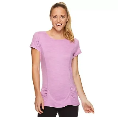 $9.79 • Buy Gaiam Energy Open Back Yoga T-Shirt Hyperviolet Pink Sofy, Durable, Easy Clean