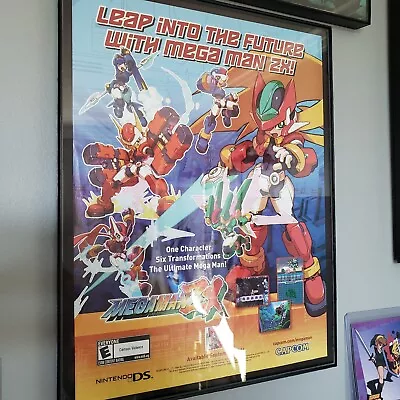 Framed Retro 2006 CAPCOM MegaMan ZX Ad/poster Nintendo DS Video Game Wall Art • $29