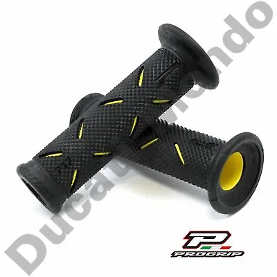 Progrip Black & Yellow Race Grips Medium Ducati Aprilia Cagiva MV Agusta Corse • $29.82