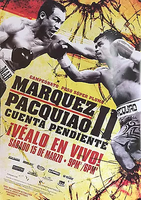 Original Manny Pacquiao Vs. Juan Manuel Marquez II Spanish Boxing Fight Poster • $19.95