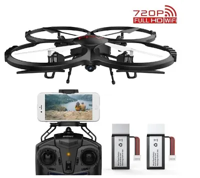 DBPOWER WiFi FPV Drone With 720P HD Camera Live Video App Control 3D Flip RC • £55