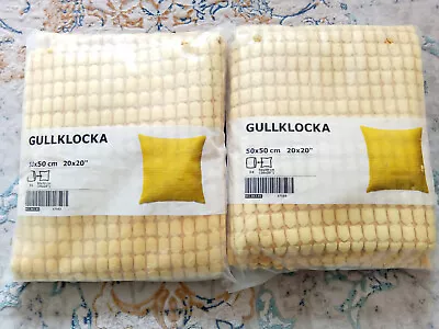 2x Ikea Gullklocka Cushion Covers 50 X 50 Cm Yellow • £9