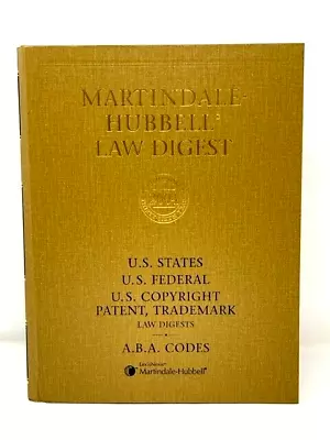 Martindale Hubbell Law Digest US States US Federal Copyright A.B.A. Codes 2004 • $12.11