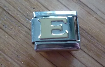 Italian Charms - Gold Letters Letter E Fits Classic Size Italian Charm Bracelet • £3.70