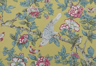 £85.99 • Buy SANDERSON CURTAIN FABRIC DESIGN Caverley 3 METRES CHINESE YELLOW LINEN BLEND