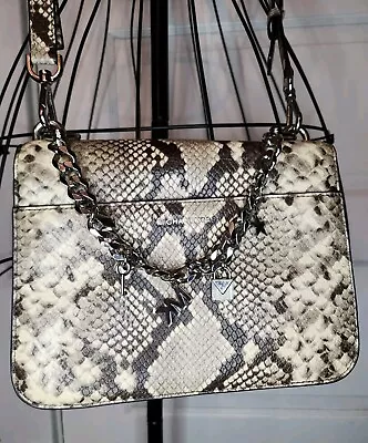 Michael Kors Mott Charm Swag Shoulder Embossed Leather In  Python  • $84.99