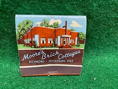 Vintage 1940s Feature Matchbook For Moore's Brick Cottages. Richmond Virginia. • $9.95