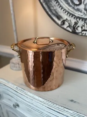 Mauviel Hammered Copper Stock Pot 8” High - 9.5” Dia. NWOT NWOB OB READ! • $489.95