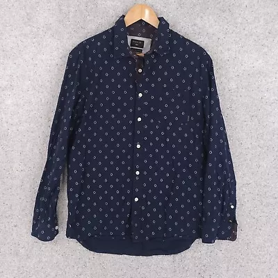 $11.24 • Buy Quiksilver Button Up Shirt Men Medium M Modern Fit Blue White Polka Dots Surfer