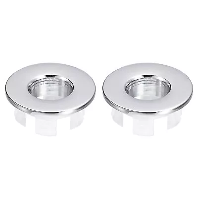 2Pcs 25.3mm Sink Trim Overflow Cover Ring Round Hole Insert In Caps Silver • £5.60