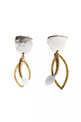 Marjorie Baer Womens Silver & Gold Tone Abstract Dangle Clip On Earrings 2  • $34.99