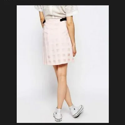 Asos LE KILT Sz 8 Wrap Around Kilt Style Skirt Light Pink Leather Belt W Buckle • $10.22