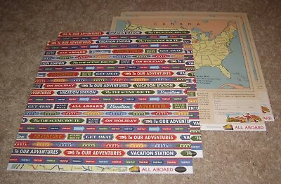 Carta Bella 12x12 Double Sided Scrapbook Papers(4) ~ All Aboard Words/US Map • $2.99