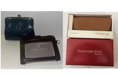 3 Items Etienne Aigner Wallet Buxton Leather Coin Purse 1970s Rolfs Wallet W Pen • $19