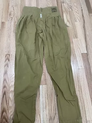 Vintage Z Cavaricci Pants Parachute Pleated High Waist Tapered Khaki Size 31 • $65