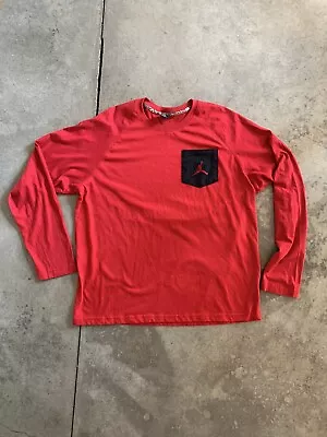 Jordan Shirt Mens XXL Black Long Sleeve T-Shirt Pocket Crewneck • $12.99