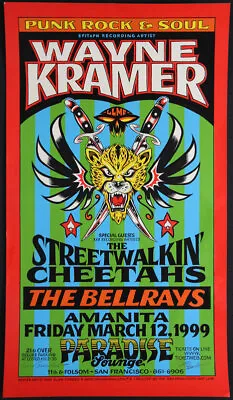 Wayne Kramer Streetwalkin' Cheetahs SF Poster S/n Gary Grimshaw Alan Forbes MC5 • $59.99