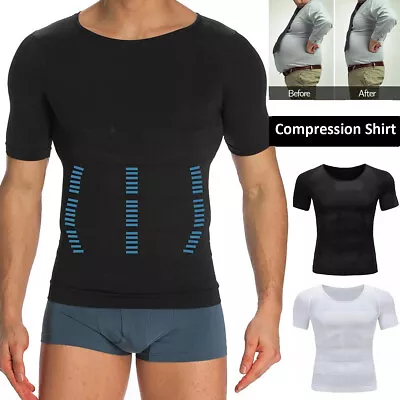Shaper Men's Body Toning Shirt Ultra Durable Vest Compression Underwear Tank Top • $4.99