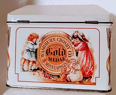 Vintage Washburn's Gold Medal Flour Metal Recipe Box Tin  • $19.99