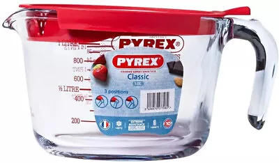 £14.99 • Buy Pyrex Classic Glass Measuring Jug Prep Ware Mixing With Lid High Resistance 1L 