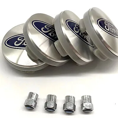 Set Of 8 Chrome Wheel Center Caps 54mm Rim Emblem Hubcap Cover 2 ⅛  & Valve Caps • $19.99