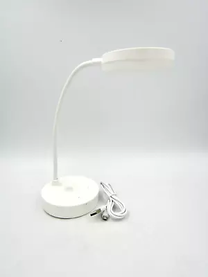 USB Rechargeable LED Mini Desk / Nightstand Flexible Neck Lamp White - NEW • $14.95