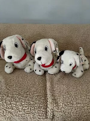 Walt Disney 101 DALMATIANS Patch Puppy Dog Plush Soft Toy Vintage 1989 X3 • £65