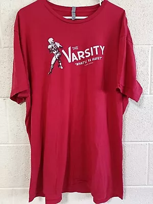 The Varsity Atlanta GA Sports Diner Logo Short Sleeve RedT-Shirt Men's Size 2XL • $17.99