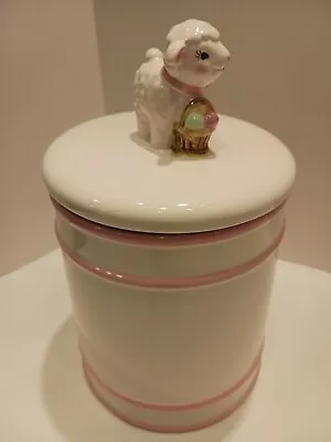 Mr. Christmas/Mr. Cottontail Easter Lamb Ceramic Cookie Jar/Cannister New • $32.95