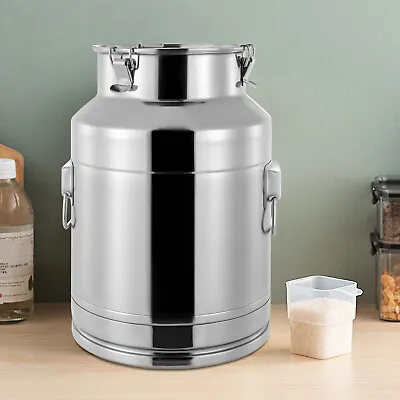 28/35L Stainless Steel Milk Liquid Storage Churn Can Jug Canister With Lid USA • $110