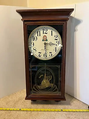 Vintage Fresh Up With 7up Pendulum Wall Clock Wood Case. Rare Promotional Item. • $349.99