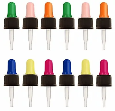 Glass Eye Droppers For 5ml Essential Oil Bottles | Set Of 12 | Multicolored • $13.95