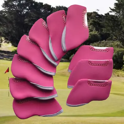 $20.50 • Buy 10 X Golf Iron Covers Fit Mizuno Ping Callaway Cobra Protect Club Bag W/P Pink