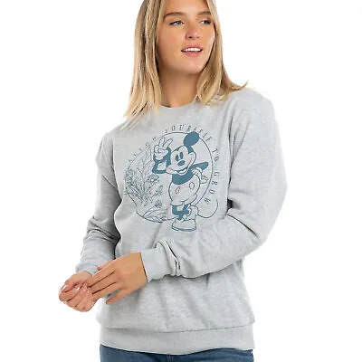 £14.99 • Buy Official Disney Ladies  Mickey Mouse Grow Sweatshirt Grey  S - XL