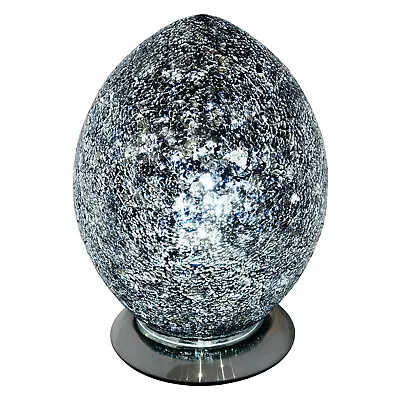 Black Glass Medium Mosaic Egg Lamp • £49.99