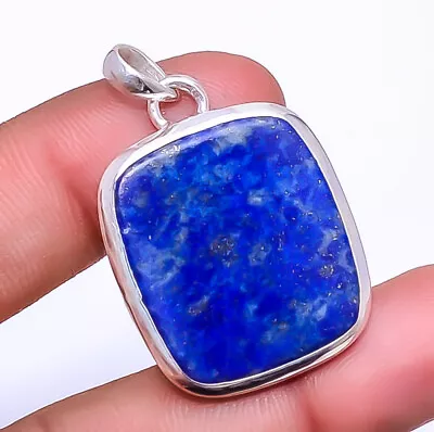 Natural Lapis Lazuli - Afghanistan Gemstone 925 Sterling Silver Pendant 1.56 P47 • $23.48