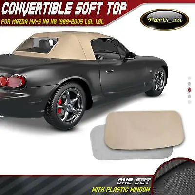 Tan Convertible Soft Top With Plastic Window For Mazda MX-5 MX5 NA NB 1989-2005 • $369.99