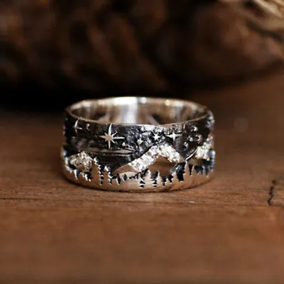 Fashion Band Jewelry 925 Silver Plated Ring Women/Men Party Ring Sz 6-10 • $2.21