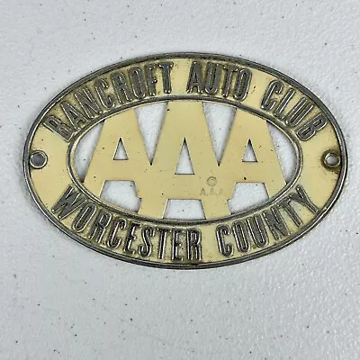 AAA License Plate Topper Bancroft Auto Club Worcester County Mass. • $64.99