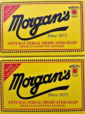 £7.95 • Buy MORGANS ANTI BACTERIAL MEDICATED SOAP - 2 X 80g Bars With Vitamin E