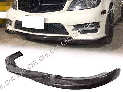 GH Style Carbon Fiber Front Add-on Lip For 12-14 M-BENZ W204 AMG C-Class 2Dr/4Dr • $380