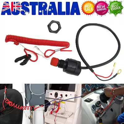 Boat Outboard Engine Motor Kill Stop Switch With Safety Lanyard Clip For Yamaha • $14.53