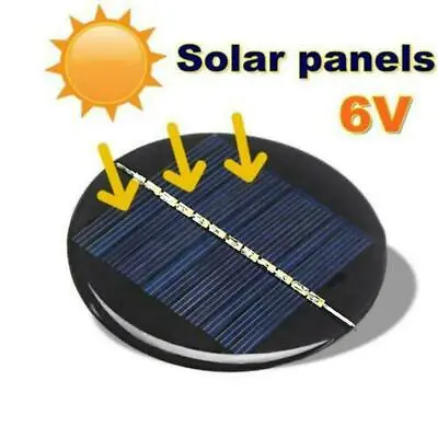 Mini Solar Panel Module 6V 2W 0.35A 80MM Round Poly Epoxy Cell DIY Battery E1K8 • $2.45