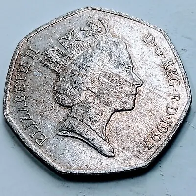 1997 Great Britain Queen Elizabeth Ii 50 New Pence Km 940.1  • $758