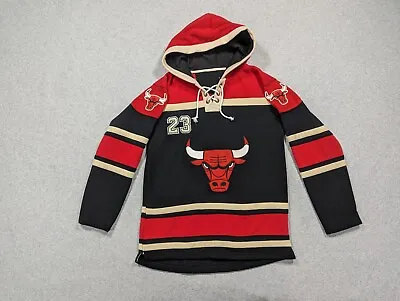 Chicago Bulls Sweater Mens Medium Game Hoodie Sweatshirt Basketball 23 VTG • $200