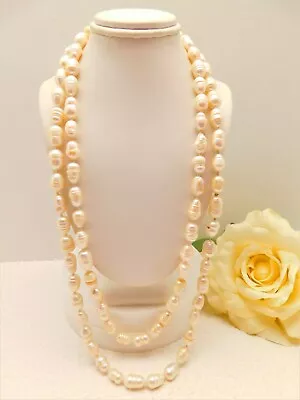 Vintage Fresh Water Double Knotted Baroque Pearl Bead 22  Necklace • $24