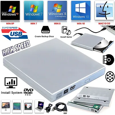 £6.29 • Buy USB To SATA Laptop CD DVD Combo RW Rom Drive External Caddy Enclosure Case Cover