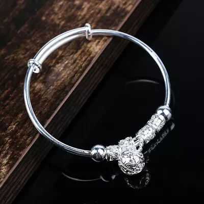 Solid 925 Sterling Silver Dreamcatcher Tassel Bangle Bracelets Women Jewellery • £3.99