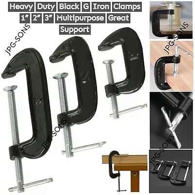 Heavy Duty Black Clamps Iron Clamps Wood Welding Working Best Tool Set 1” 2” 3” • £3.98